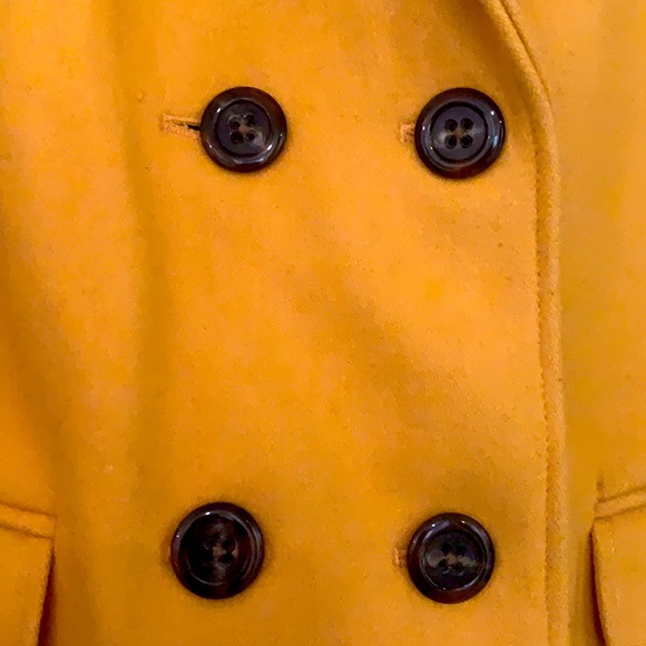 Size Large Mustard Yellow Cropped Pea Coat - Picture 2 of 4